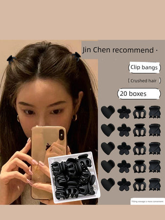 Princess Hairstyle Forehead Black Hairpin Small Jaw Clip