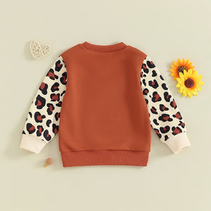 Girl Clothes 2-6 Years Liitle Kids Valentine s Day Outfits Long Sleeve Heart Print Sweatshirt Oversized Sweater Shirt
