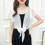 High Quality Chiffon Shawl Jacket Thin Large Yards Thin Section Cardigan Chiffon Shawl Summer