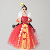 Kids Girl The Red Queen Halloween Cosplay TUTU Dress Party Carnival Princess Clothing Alice in Wonderland Christmas 2-10T - www.sixcolors.us