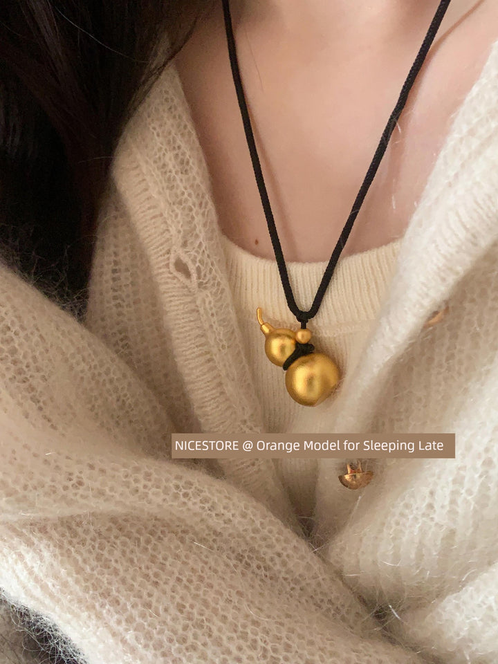 Late Sleeping Platycodon Grandiflorum for Men and Women Alluvial Gold Necklace Gourd