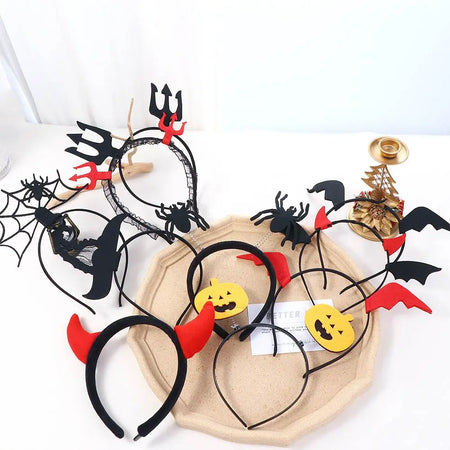 Headband Cute Costume Accessory Non-slip Cloth Bat Devil Wing Spider Women Hair Hoop Halloween Headband Halloween Hairbands - www.sixcolors.us