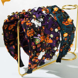 Hot Sale New Halloween Fashion Printing Fabric Diamond Resin Geometric Headband Trend Hair Accessories - www.sixcolors.us