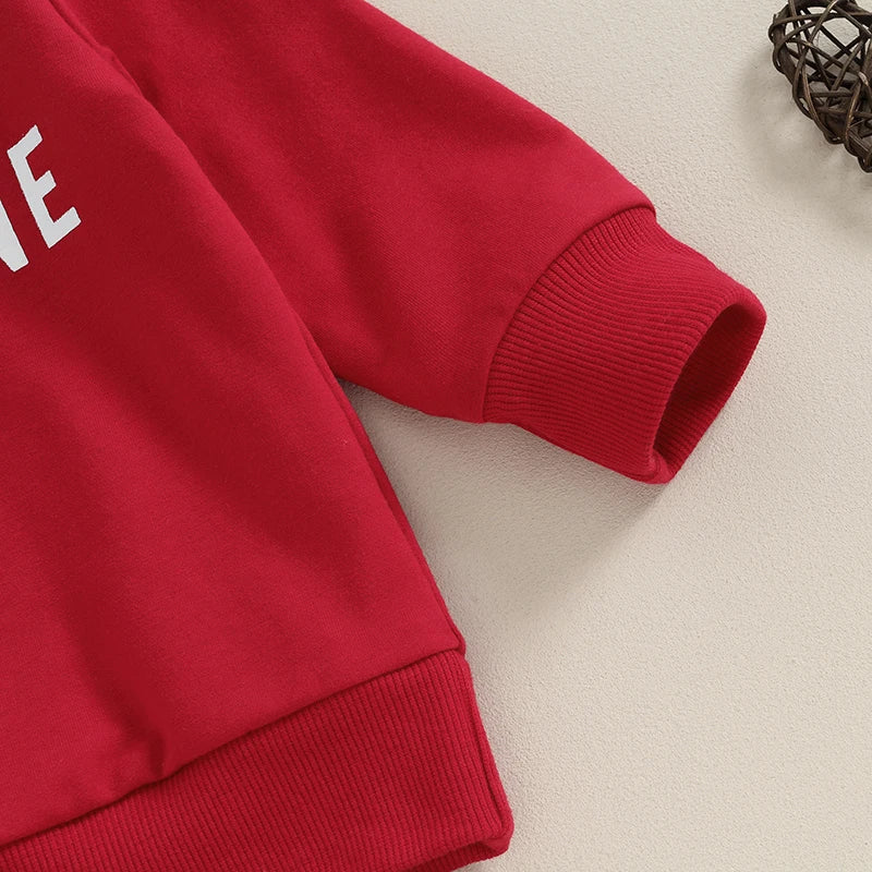 Kids Baby Girls Valentine s Day Outfit Long Sleeve Letters Print Sweatshirt Top Bell Bottoms Pants Set