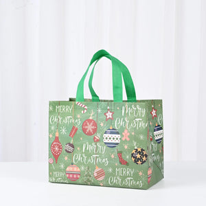 Cute Cartoon Santa Claus Elk Snowflake Coated Non-Woven Bag Folding Bag Candy Apple Print Package Bag Home Party Supplies - www.sixcolors.us