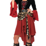 Halloween Women Costume Sets Masquerade Red Pirate cos Captain Jack Adult Female Pirates of the Caribbean Performance Clothes - www.sixcolors.us