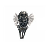 White Brass Bee Skull Nacklace Key Ring  EDC Bead DIY Personality Pendant Creative Man Keychain Outdoor Tool Accessories Stylish