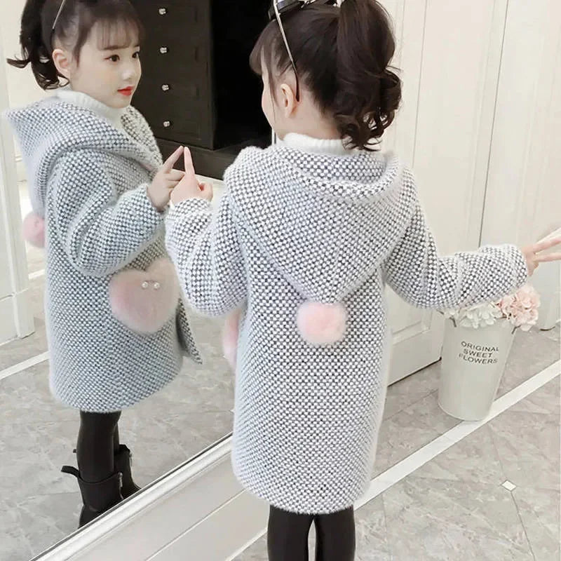 Children`s Winter Outerwear 2023 New Fashion Kids Girl Overcoat Teenager Jacket Warm Long Coats Clothing Fall Clothes for Girls