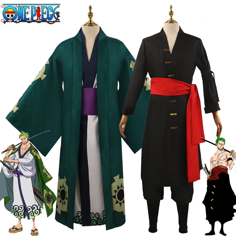 Roronoa Zoro Cosplay Costume Anime ONE PIECE Clothes Full Set Kimono Adult Children Christmas Halloween Party Cosplay Props Gift - www.sixcolors.us
