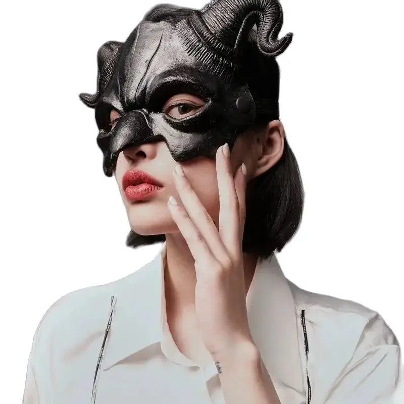 Punk Sheep cosplay mask Halloween costumes Full face Gothic mask For Men Women Anime Shofar Carnival stage show cosplay Gifts - www.sixcolors.us