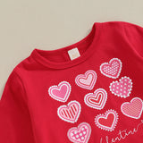 Toddler Baby Girls Valentine s Day Outfits Letter Heart Print Long Sleeve Tops Flare Pants 2 Piece Clothes Set