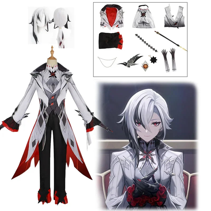 Maid Snezhnaya, Arlechino Women's Impact Clothing, Fatui Harbinger Wig Set, Halloween Clothing - www.sixcolors.us
