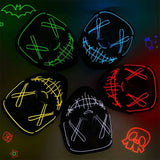 Cosmask Halloween Neon Mask Led Mask Masque Masquerade Party Masks Light Glow In The Dark Funny Masks Cosplay Costume Supplies - www.sixcolors.us