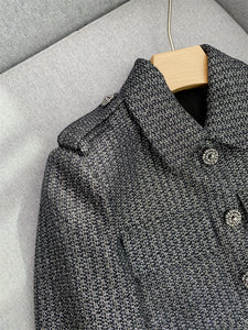 New 2024 High Quality Women Skirt Suit Cropped Tweed Jacket and Short Skirt Buttons Fastening Mini A-Line Elegant High Street SP