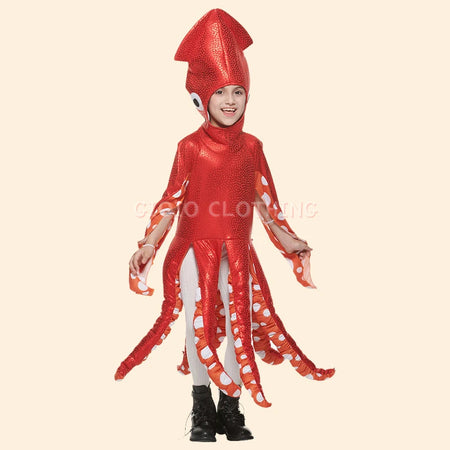 Kids Children Halloween Children's Cute Cute Cute Cute Squid Costume New Marine Creatures One Piece School Party Funny Dress - www.sixcolors.us