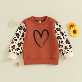 Girl Clothes 2-6 Years Liitle Kids Valentine s Day Outfits Long Sleeve Heart Print Sweatshirt Oversized Sweater Shirt