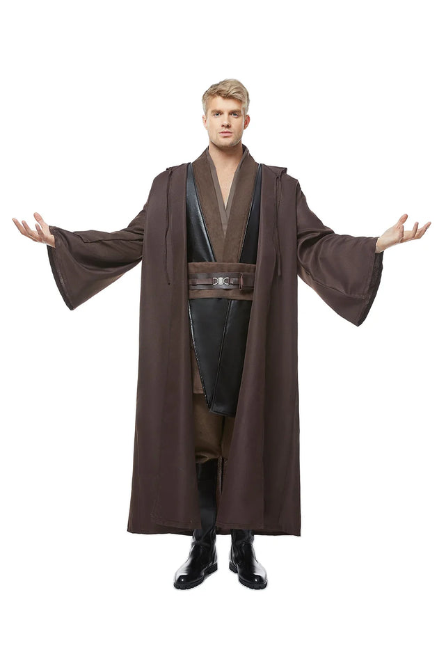 Adult Men Anakin Cosplay Fantasia Uniform Knight Clothes Halloween Party Carnival Suit Movie Battle Costume Robe Cloak Outfit - www.sixcolors.us