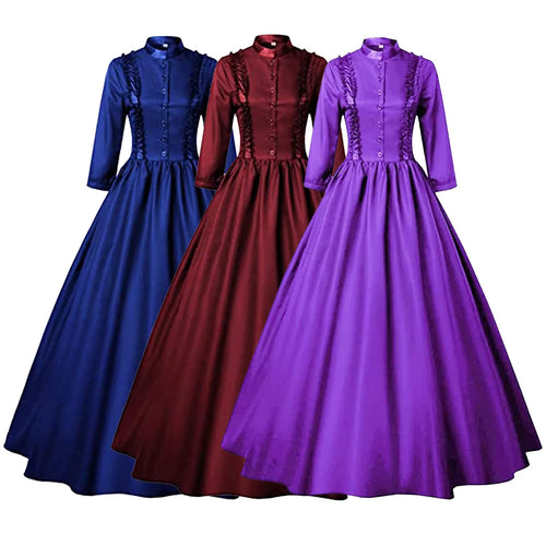 Medieval Gothic Victorian Skirt Renaissance Dress Queen Masquerade Costume Halloween Costumes for Women vintage party dress - www.sixcolors.us