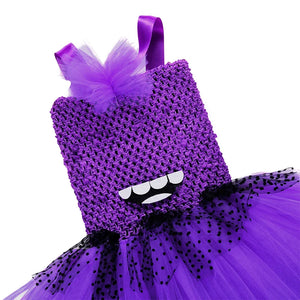 Purple Little Yellow Man Tutu Dress Girls Birthday Party Dresses Kids Halloween Holiday Anime Cartoon Characters Cosplay Costume - www.sixcolors.us
