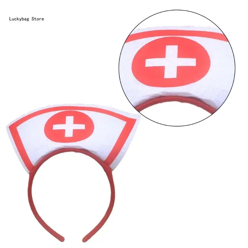 Nurse Hat Headbands Halloween Headbands Hair Accessories for Girls and Womens Holiday Party Headwear - www.sixcolors.us