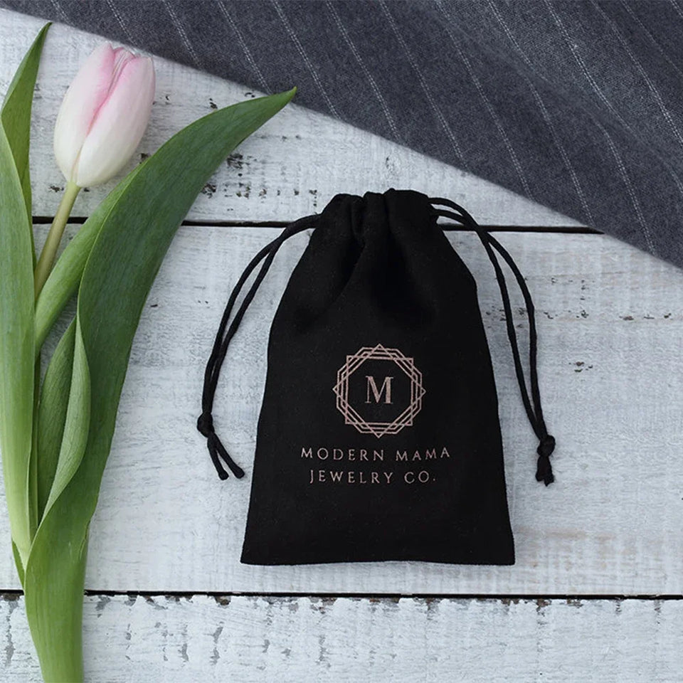 20pcs High Quality Black Jewellry Gift Bags Personalized Logo Velvet Jewelry Packaging Drawstring Pouches for Wedding Party - www.sixcolors.us