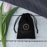 20pcs High Quality Black Jewellry Gift Bags Personalized Logo Velvet Jewelry Packaging Drawstring Pouches for Wedding Party - www.sixcolors.us