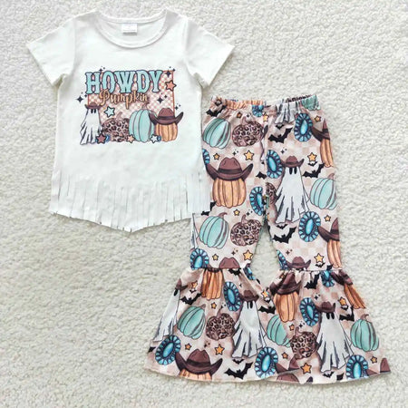 Latest Update Wholesale Kids Christmas Boutique Sets Toddler Bell Bottom Clothes Santa Baby Red Outfits