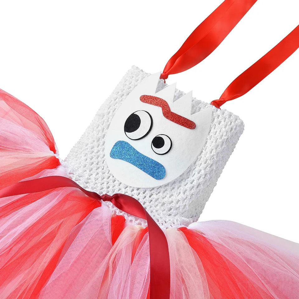Toy Forky Inspired Tutu Dress for Girls Birthday Party Princess Dress Girls Halloween Cosplay Costume for Kids Fancy Dress Up - www.sixcolors.us