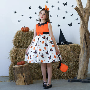 Kids Cosplay Dress For Girls Halloween Costume Festival Carnival Party Ball Gown Children Girl Pumpkin Printed Princess Dresses - www.sixcolors.us