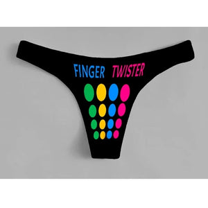 Custom Panty Thong Lingerie Photo Finger Twister Personalise Thong Panties Reversible With Your Words Printed Sexy Funny Gift - www.sixcolors.us