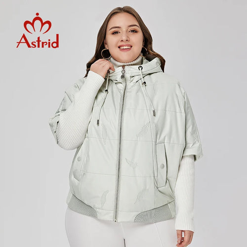 Astrid 2022 Spring Women Parkas Plus Size Coat Loose Short Padded Hooded Women's Jacket Fashion Outerwear Quilted Thin Cotton - www.sixcolors.us
