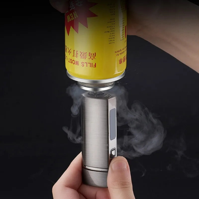 Metal USB Triple Torch Transom LED Jet Cigar Lighter Three Nozzle Turbo Windproof Cigar Lighter Smoking Accessories Men‘s Gift
