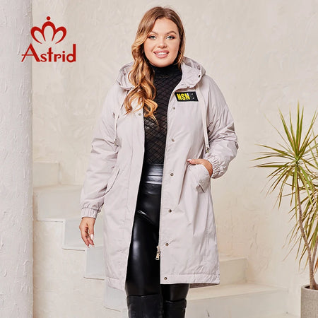 Astrid Plus Size Women's Spring Autumn Trench Coat Women Jacket zipper Outerwear female fashion Long casual Solid Windbreaker - www.sixcolors.us