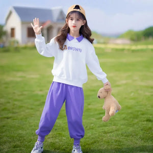 Fashion Girls Clothes Sets Spring Autumn Sweatshirt + Pants 2PCS Kids Tracksuit Children’s Clothing Teen 5 6 8 10 12 14 Years