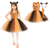 New Tutu Skirt Set Children's Clothing Animal Cos Elk Halloween Clothing Little Cat Mesh Girls' Dress School Performance Dress - www.sixcolors.us
