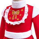 2024 Winter Kids Plush Warm Role Play Santa Claus Christmas Dress for Girls 2-8Years Xmas Baby Masquerade Elegant Party Clothes
