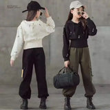 Girls Clothing Sets Spring Autumn Fashion Hoodie Jackets + Pants 2PCS Sports Children’s Clothes Kids Tracksuit Teen 8 10 12 14 Y