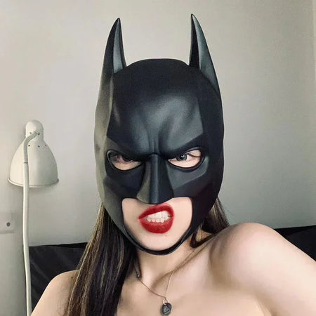 Batman Bruce Wayne Mask Cosplay Costume Superhero Movie Halloween Party Masks Party Short Black Latex Mask For Girlfriend Gift - www.sixcolors.us