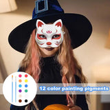 White Cat Masque Paintable Blank Masques Half Face Cover Craft Masque Costume Accessories For Halloween Carnival Costume Prop - www.sixcolors.us