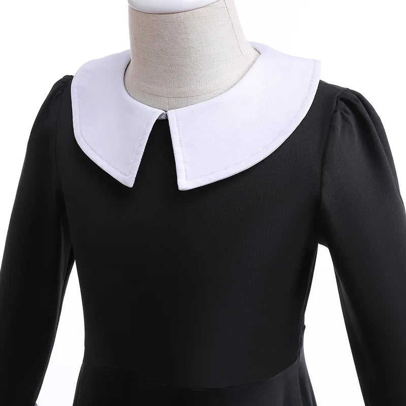 Black Costume Girls Dress for Kids Family Costumes Toddler Dress Halloween Cosplay Party Dress 3-12Y - www.sixcolors.us