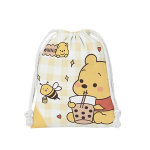 Disney Winnie The Pooh Bundle Pocket Draw String Cartoon Cloth Bag Student Clutter Storage Bag Makeup Bag Portable Toiletry Bags - www.sixcolors.us