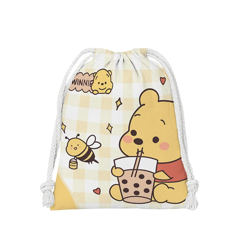 Disney Winnie The Pooh Bundle Pocket Draw String Cartoon Cloth Bag Student Clutter Storage Bag Makeup Bag Portable Toiletry Bags - www.sixcolors.us