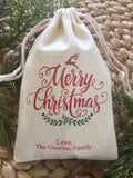 25PCS Personalized Christmas Favor Bags / Holiday Gift Bags (Item 1702A) - www.sixcolors.us