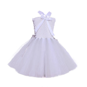 Elegant White Dress for Girl Ghost Bride Cosplay Outfit Tutu Prom Wedding Halloween Costume Mesh Fansy Clothes Children Fluffy - www.sixcolors.us