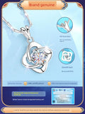 Fashion Necklace Sterling Silver Pendant Couple Single Diamond