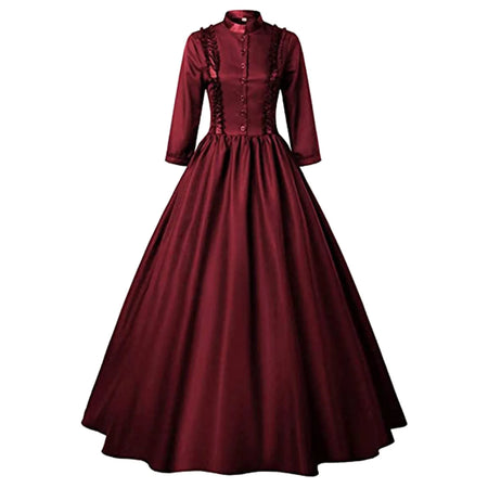 Medieval Gothic Victorian Skirt Renaissance Dress Queen Masquerade Costume Halloween Costumes for Women vintage party dress - www.sixcolors.us