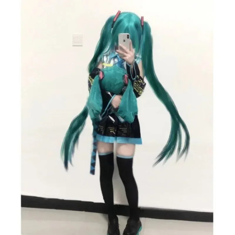 Hatsune Miku Cosplay clothes Animation formula clothes Miku wig accessories short skirt full set of Halloween party clothes - www.sixcolors.us