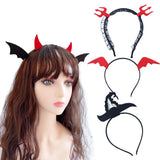 Headband Cute Costume Accessory Non-slip Cloth Bat Devil Wing Spider Women Hair Hoop Halloween Headband Halloween Hairbands - www.sixcolors.us