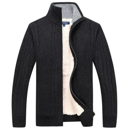 Men Sweaters Winter Warm Fleece Knitted Sweater Autumn Jackets Cardigan Coats Male Clothing Casual Knitwear