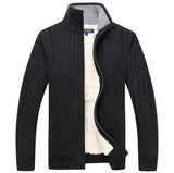 Men Sweaters Winter Warm Fleece Knitted Sweater Autumn Jackets Cardigan Coats Male Clothing Casual Knitwear